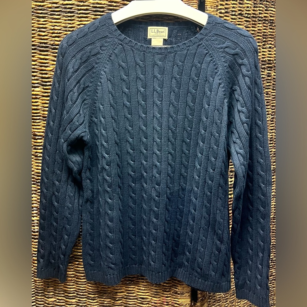 L.L. Bean- Cable Blue Women's Sweater- Large, Regular